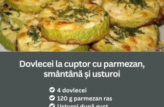 Dovlecei la cuptor cu parmezan, smântână și usturoi