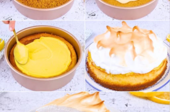 LEMON MERINGUE CHEESECAKE MAGIC 🍋 Umplutură de lămâie, bază cremoasă de cheesecake și un topping auriu și pufos de bezea! Fiecare mușcătură este fericire pură