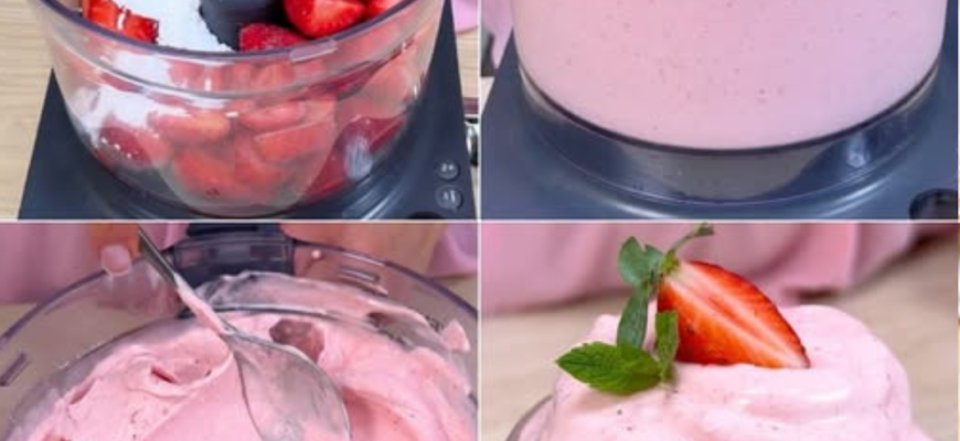 Mousse de căpșuni din 4 ingrediente! 😍 Desert ușor, proaspăt și perfect pentru un răsfăț delicios