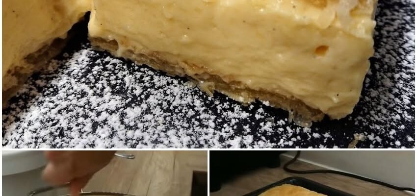 Prăjitura la tavă Cremeș, fină și delicată