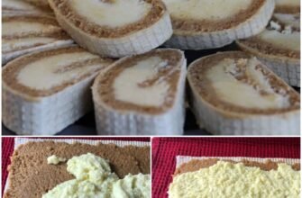 Ruladă din napolitană cu cremă de cocos și caramel