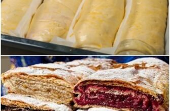 Ștrudel delicios cu mac, nuci, mere și vișine