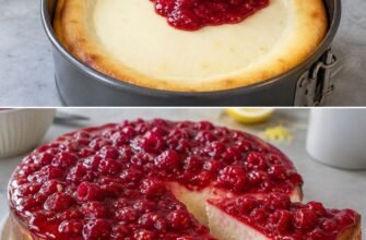 Cheesecake cu sos de zmeură