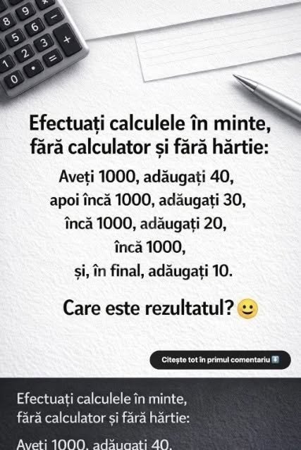 Calculul este ridicol de simplu, la nivel de școală primară — dar reușești să găsești răspunsul corect
