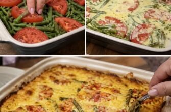 Budincă reconfortantă cu fasole verde, roșii și brânză cremoasă – o rețetă simplă și delicioasă pentru întreaga familie