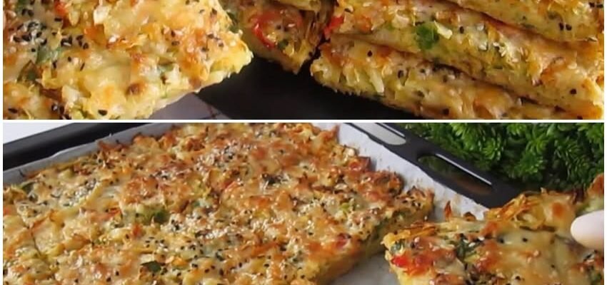 Plăcintă turnată cu legume