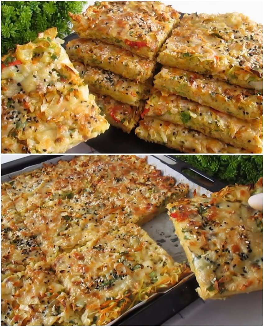 Plăcintă turnată cu legume