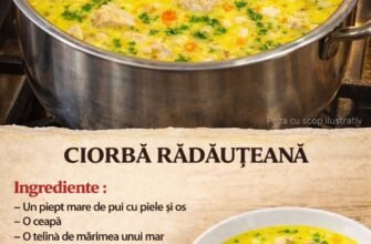 Ciorbă rădăuțeană – rețeta tradițională cremoasă, aromată și ușor de făcut acasă